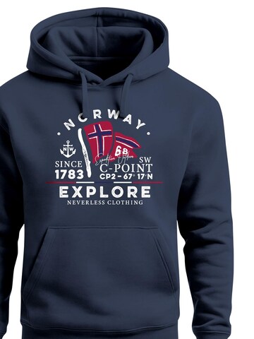 Neverless Sweatshirt 'Norway Explore' in Blue