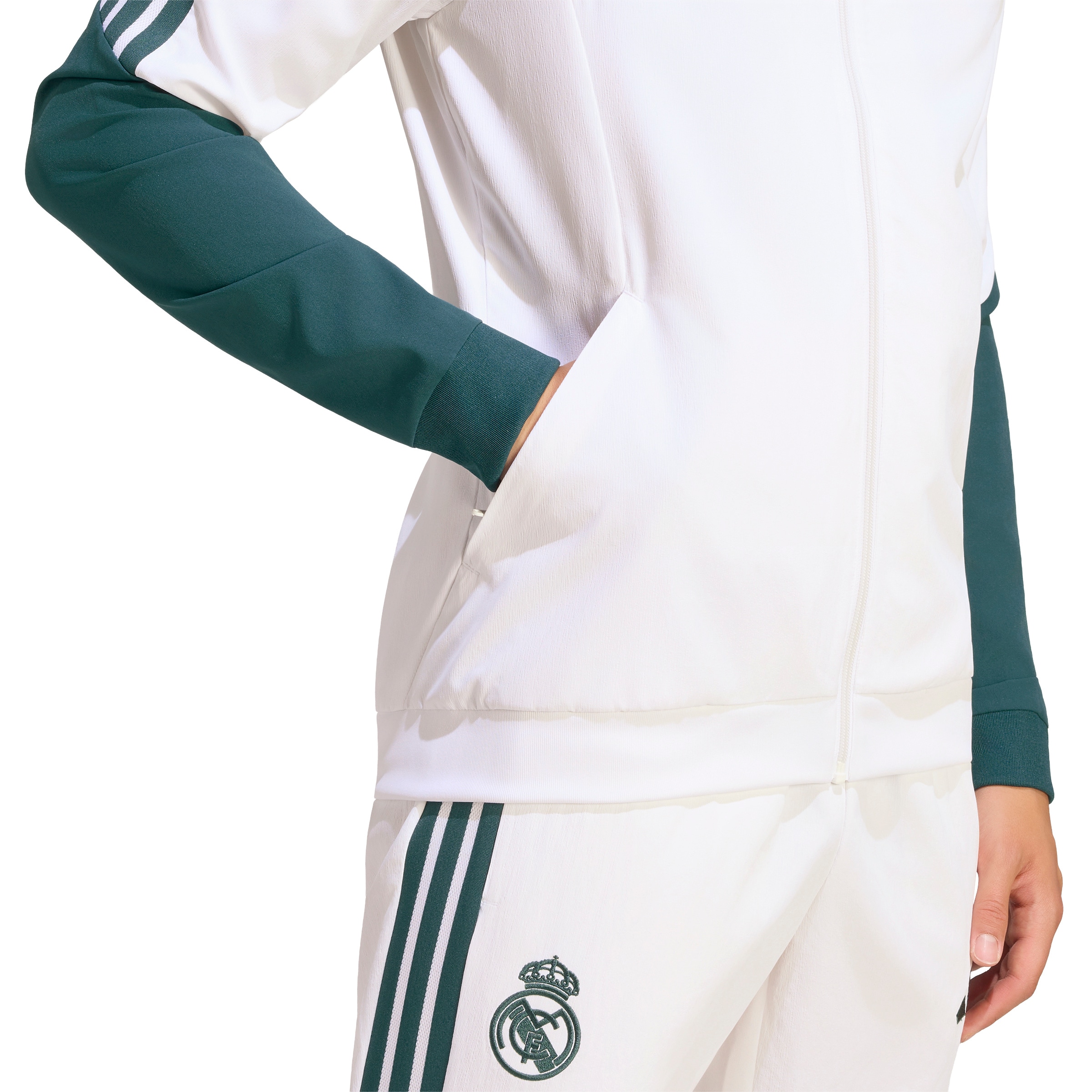 ADIDAS PERFORMANCE Sweat jacket 'REAL EU' in White