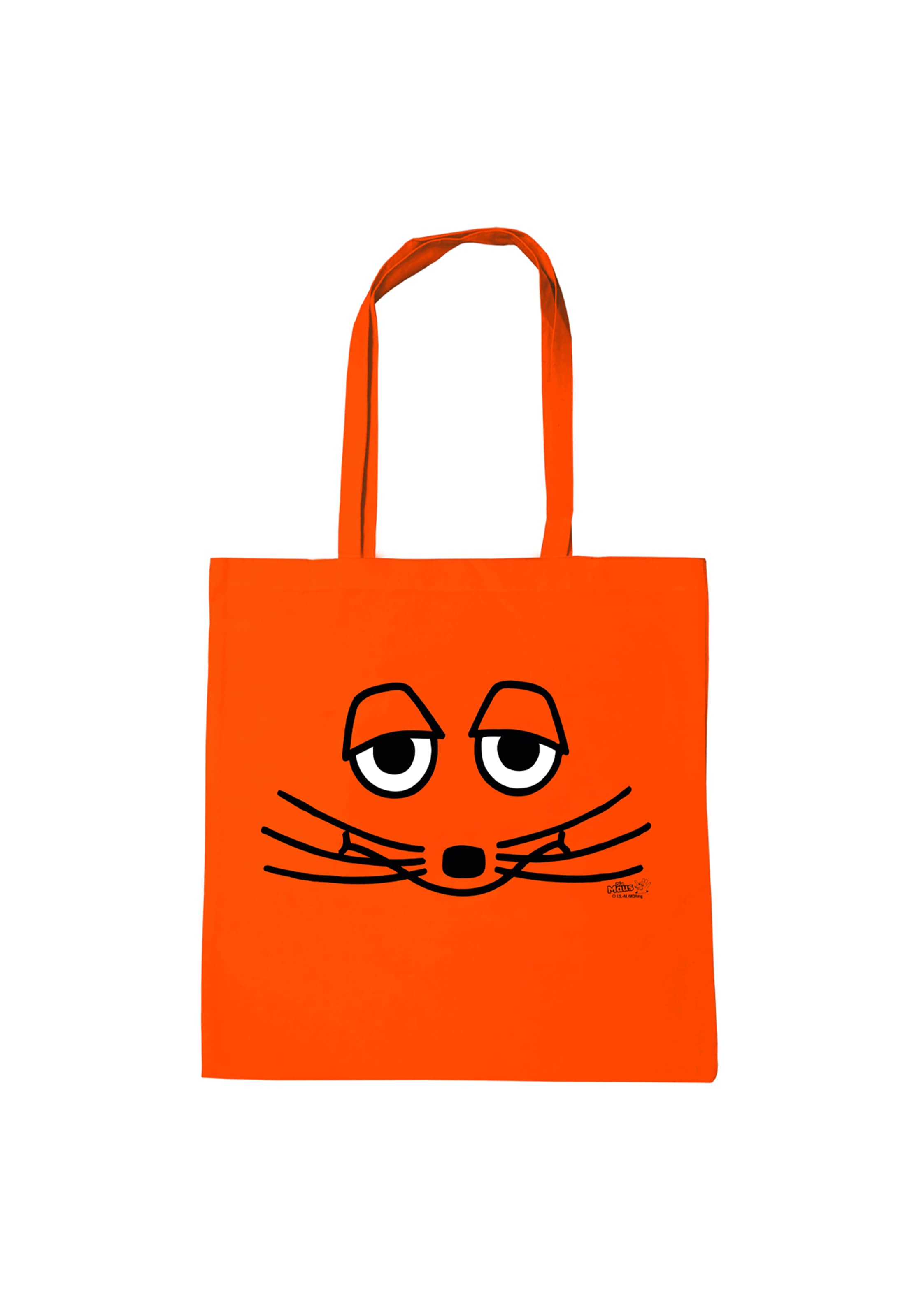 LOGOSHIRT Baumwolltasche 'Maus - Gesicht' in Orange: Vorderseite