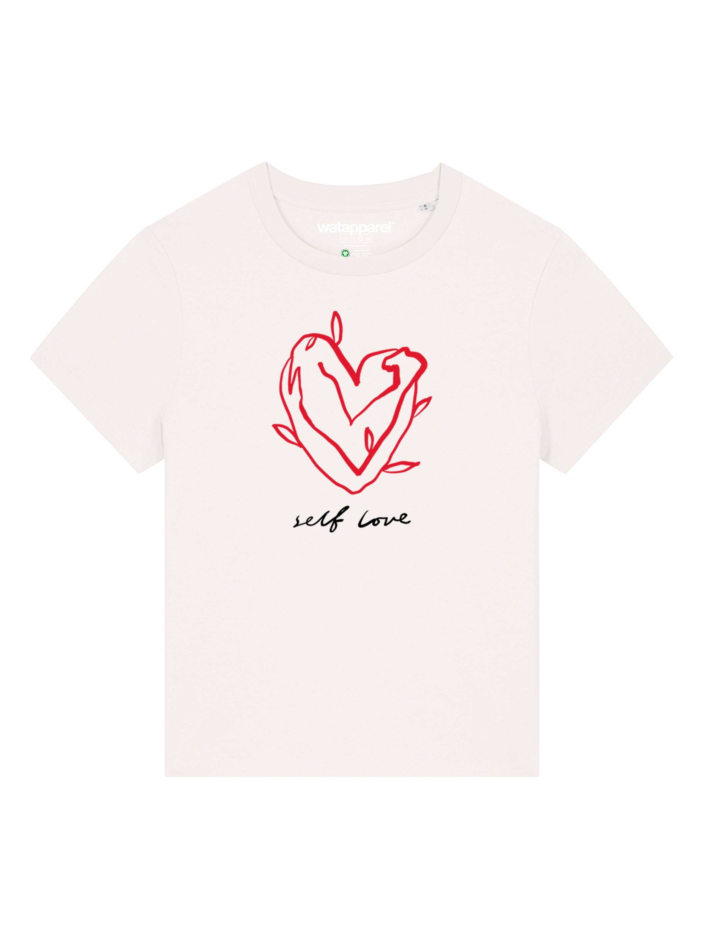 Watapparel Shirt 'Self Love' in Wit: voorkant