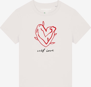 Watapparel T-Shirt 'Self Love' in Weiß: Vorderseite