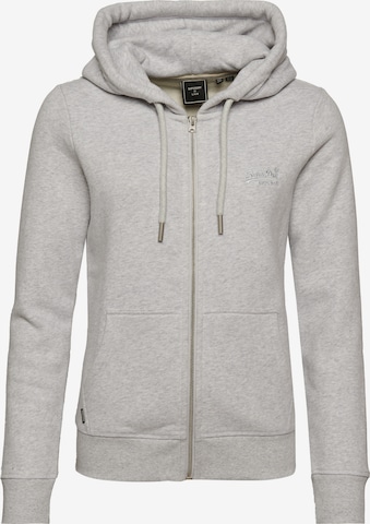 Veste de survêtement Superdry en gris : devant