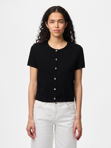Cardigan 'PCOrina' PIECES en noir : devant