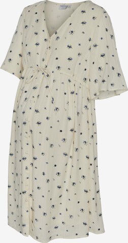 Pieces Maternity Shirt Dress 'SHEA' in Beige: front