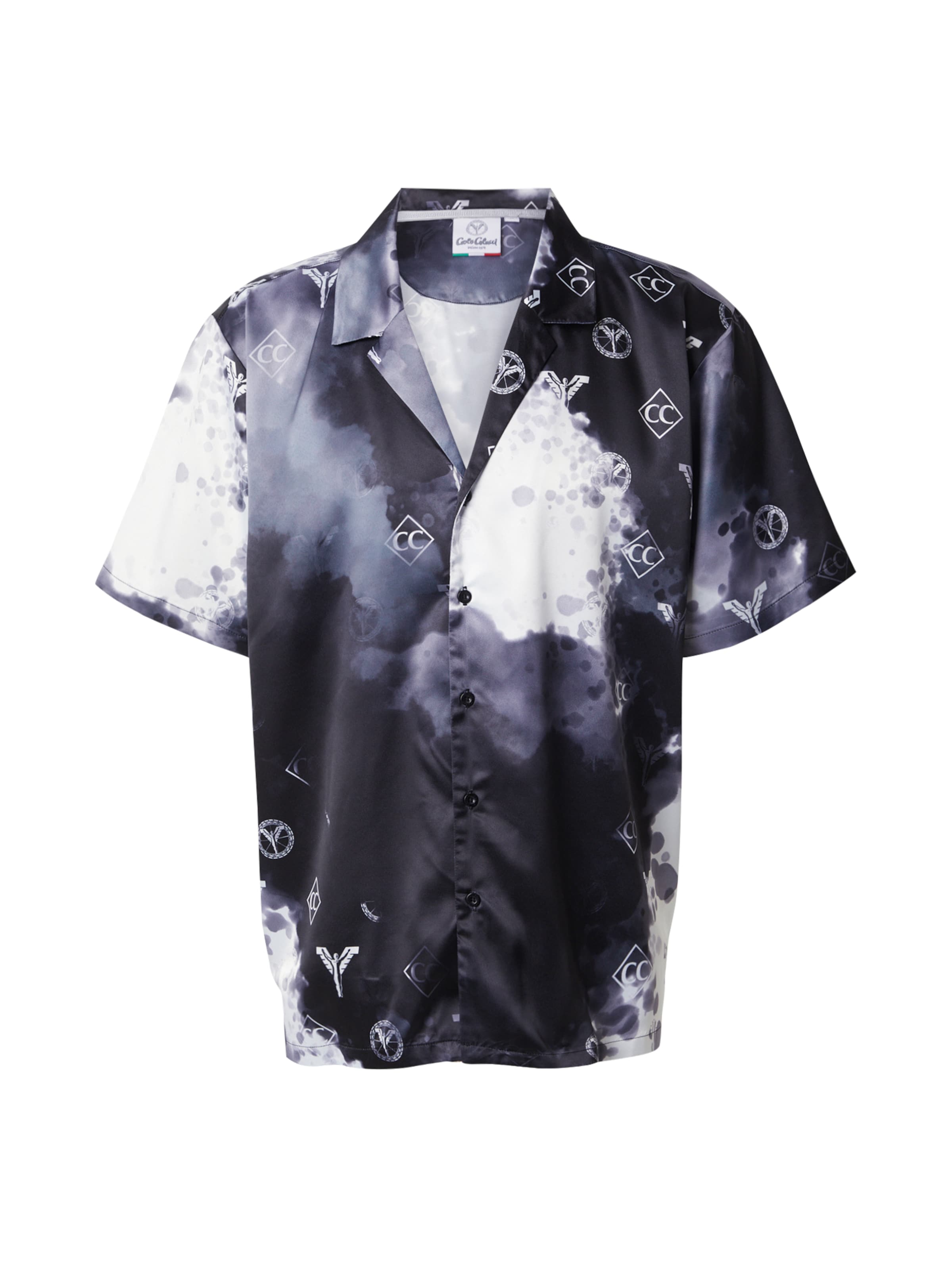 Carlo Colucci Comfort Fit Hemd in Schwarz: Vorderseite