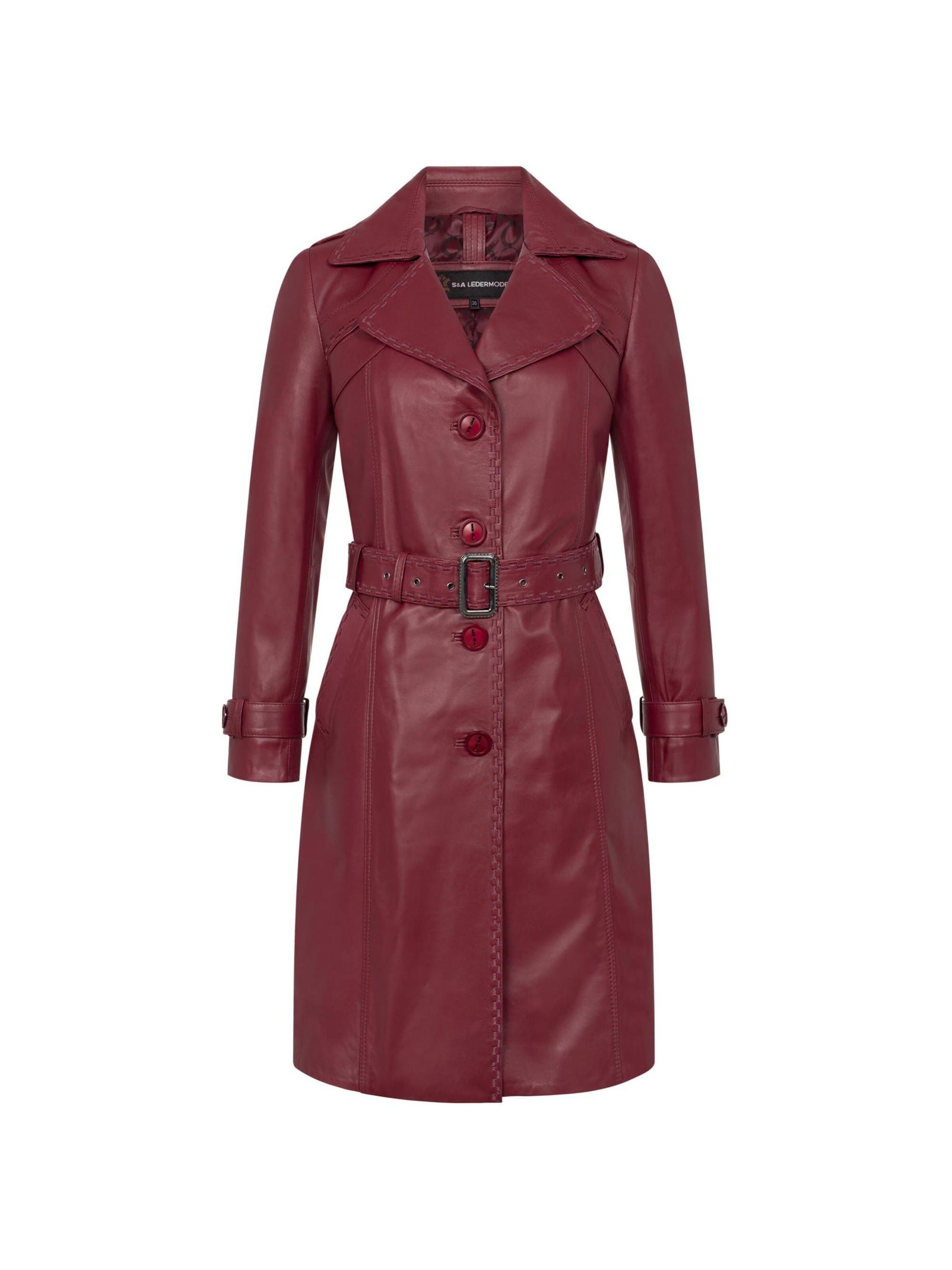 Mouflon Between-Seasons Coat 'Camila' in Red: front