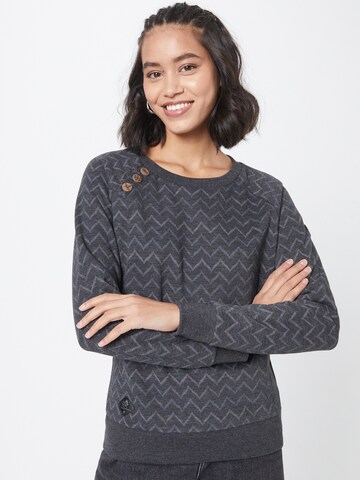 Ragwear Sweatshirt 'DARIA CHEVRON' in Black: front