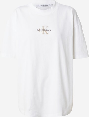 Calvin Klein Jeans Štandardný strih Tričko - biela: predná strana