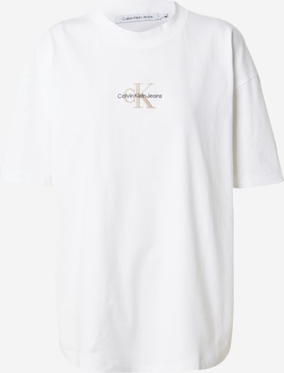 Calvin Klein Jeans T-shirt en beige / noir / blanc, Vue avec produit