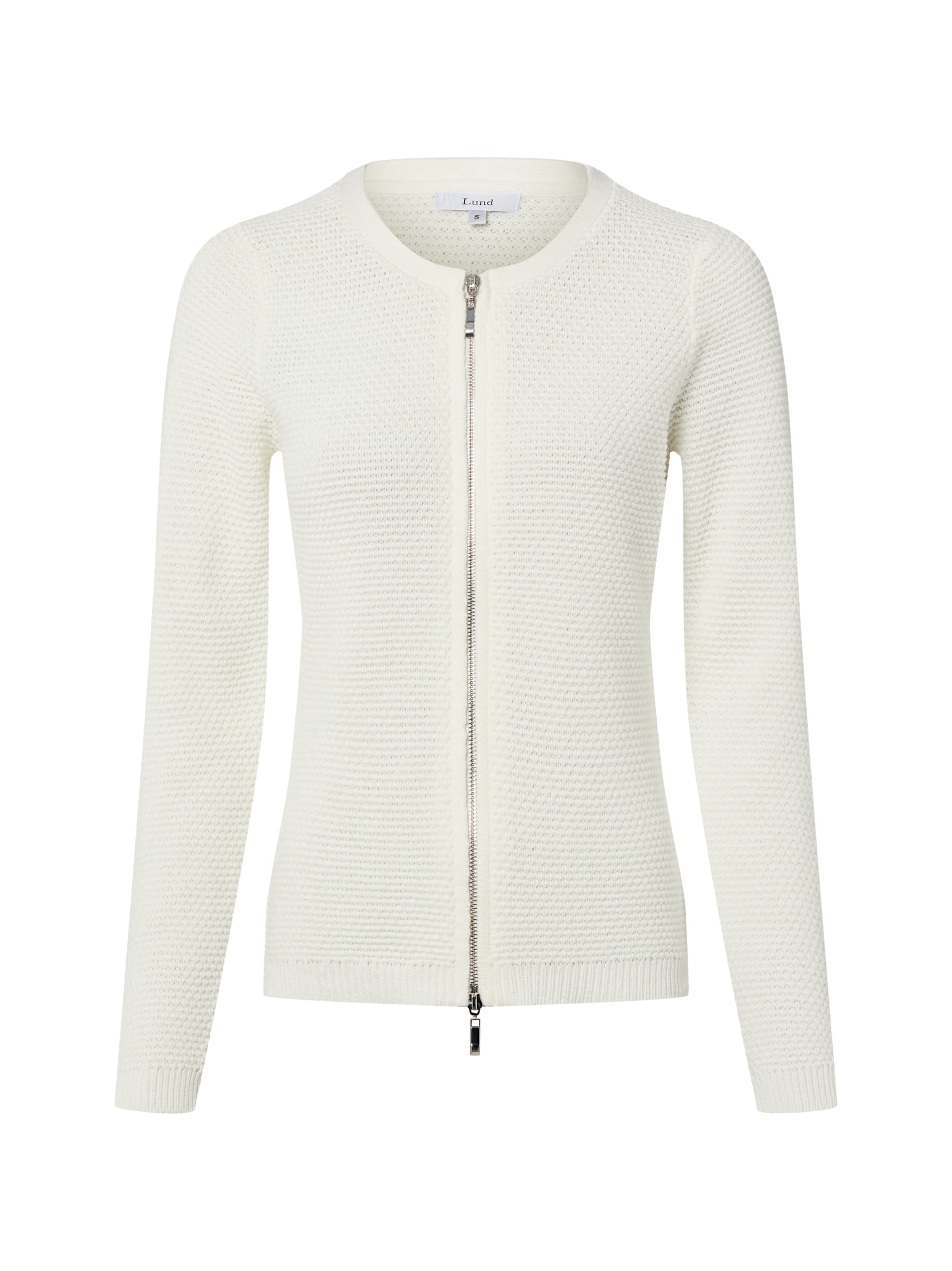 Marie Lund Knit Cardigan in White: front