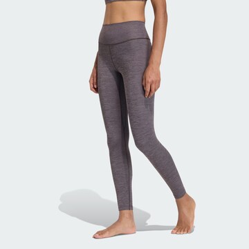 ADIDAS PERFORMANCE - Skinny Pantalón deportivo 'All Me' en marrón: frente
