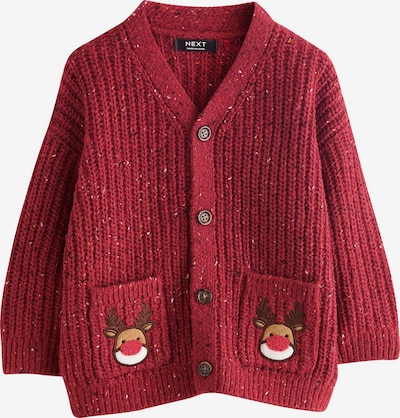 Next Cardigan en 68 en chocolat / noisette / canneberge / blanc, Vue avec produit