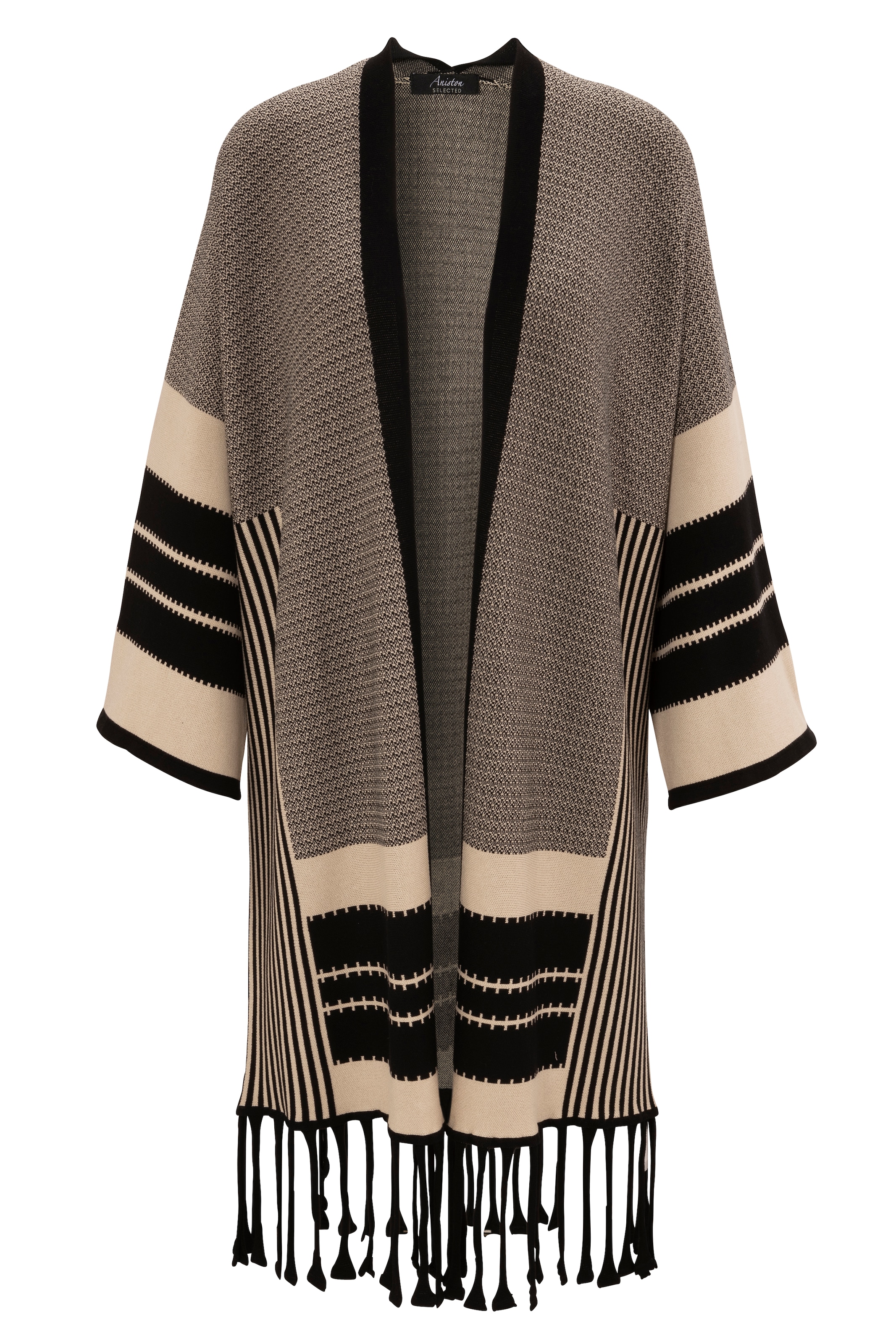 Aniston SELECTED Strickjacke in Grau: Vorderseite