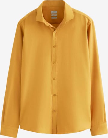 D’S Damat Slim fit Zakelijk overhemd in Geel: voorkant
