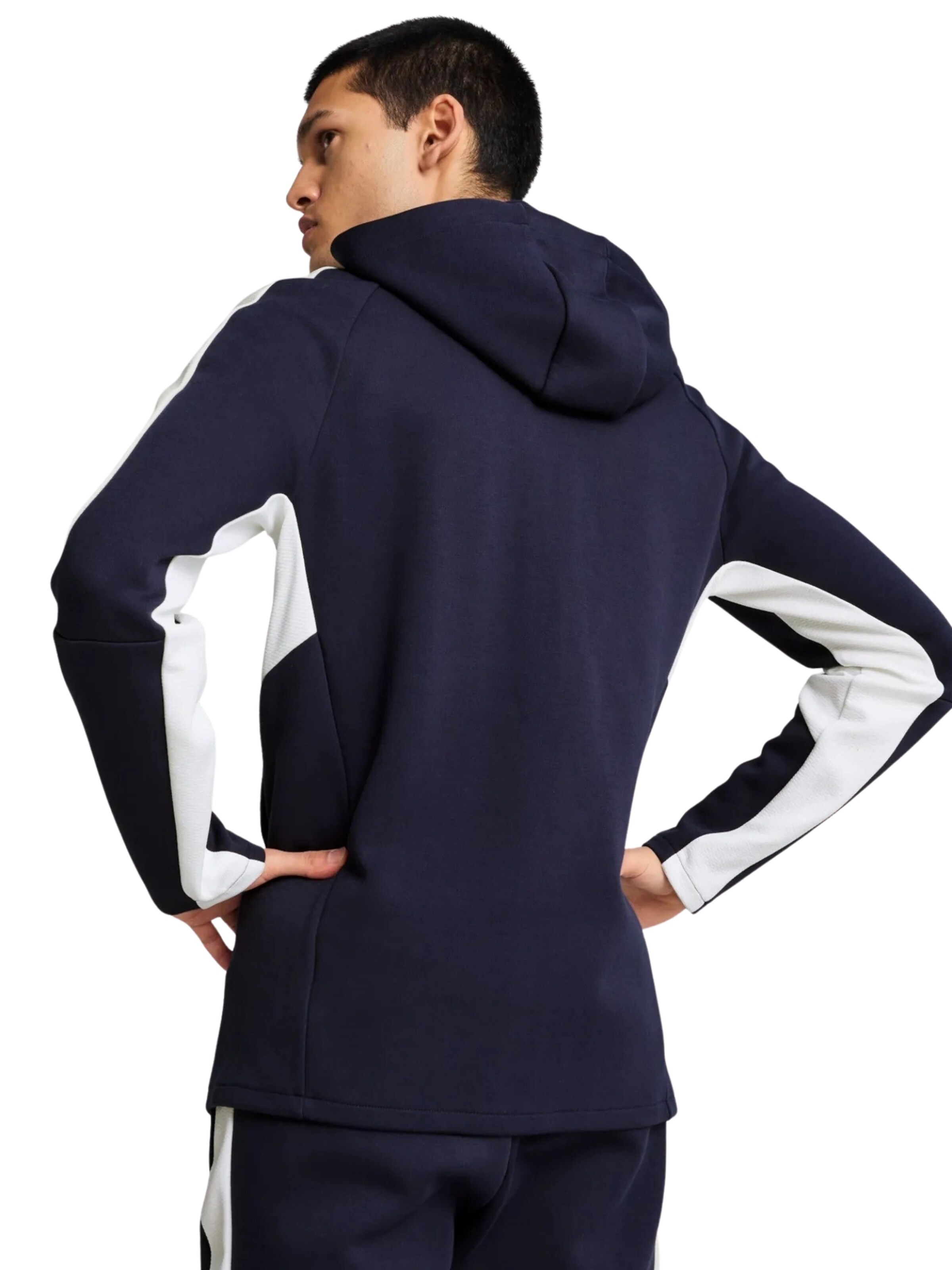 Giacca di felpa sportiva 'teamEVOSTRIPE' di PUMA in blu