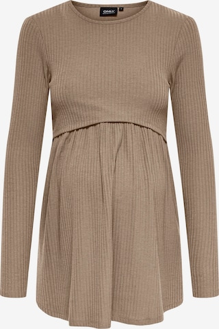 Only Maternity Shirt 'OLMMalaya' in Braun: Vorderseite