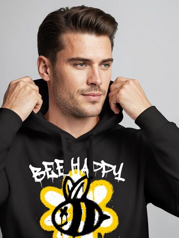 Neverless Sweatshirt 'Bee Happy'‌‌‌‌‌‌‌‌ in Schwarz