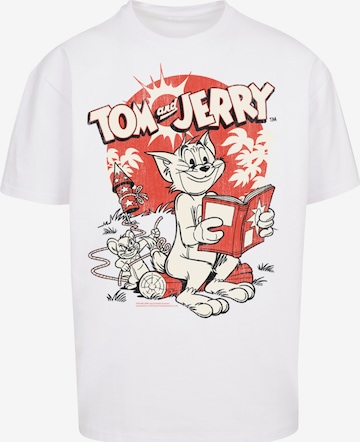T-Shirt 'Tom And Jerry Rocket Prank' F4NT4STIC en blanc : devant