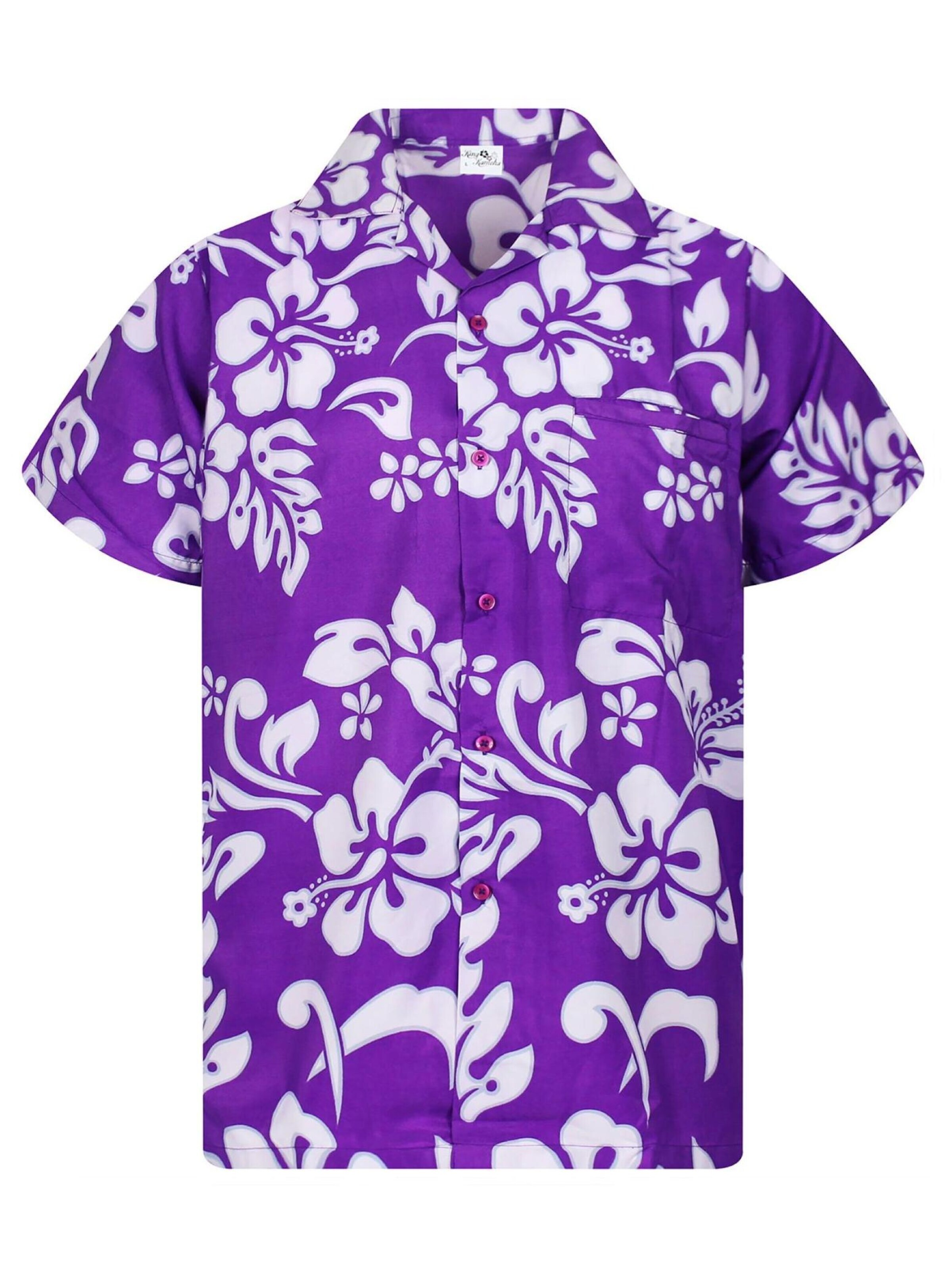 T-Shirt 'Hibiscus' King Kameha en violet : devant