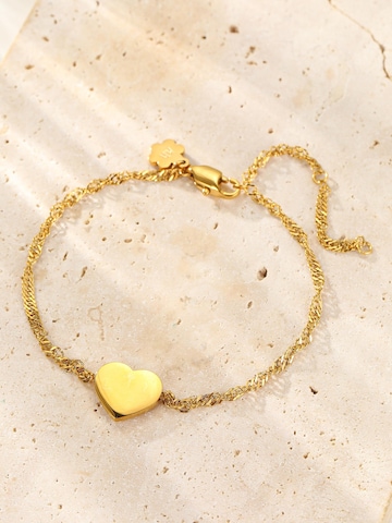 Hey Happiness - Pulsera 'Minimalist Heart Charm' en oro
