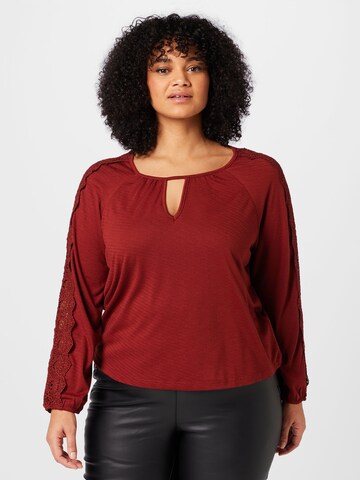 ABOUT YOU Curvy Shirt 'Jeanina' in Rood: voorkant