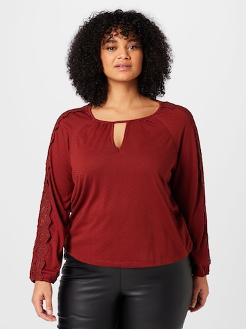 Tricou 'Jeanina' de la ABOUT YOU Curvy pe roșu: față