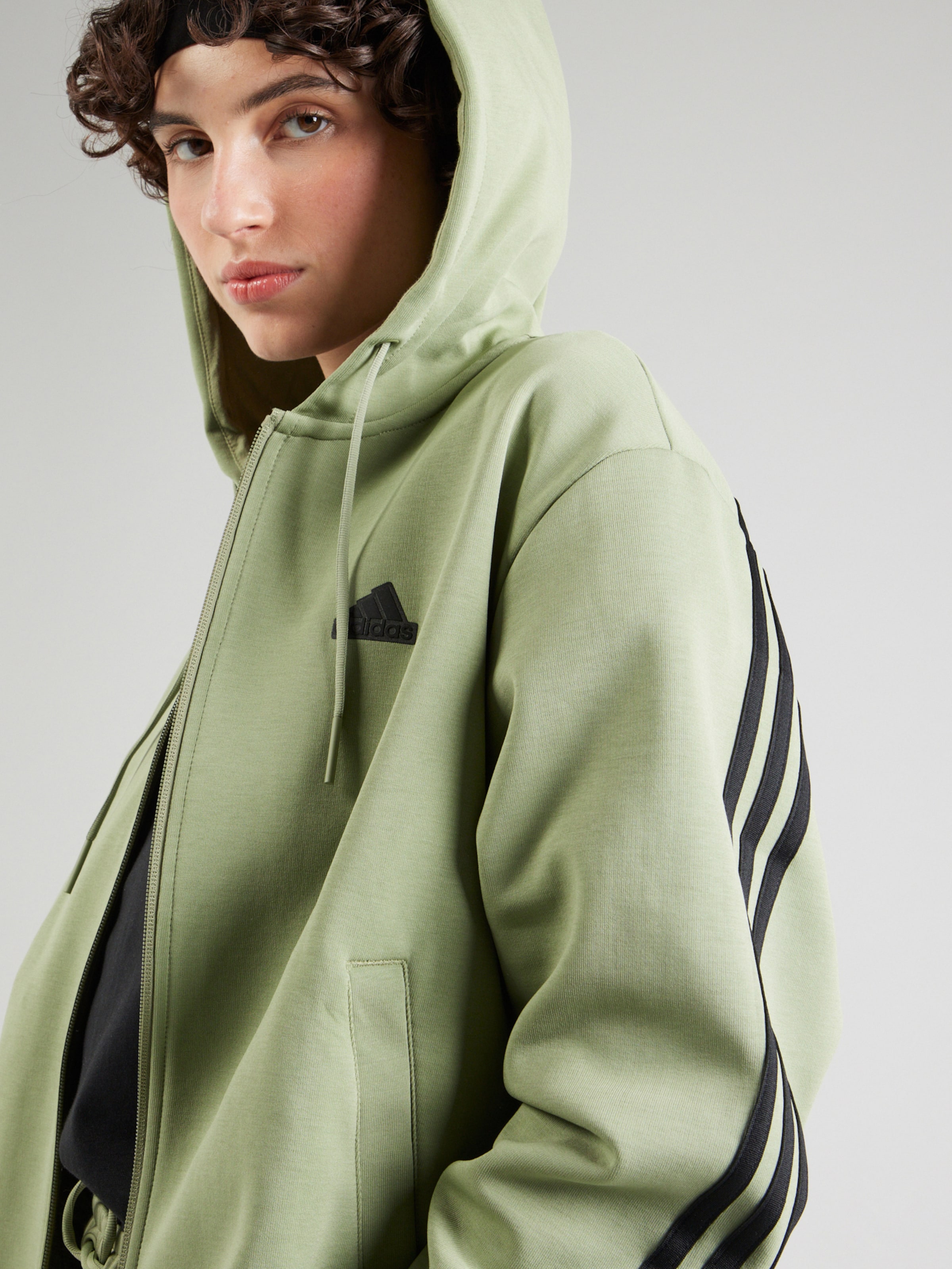 ADIDAS SPORTSWEAR Athletic Zip Up Hoodie in Pastel Green ABOUT YOU