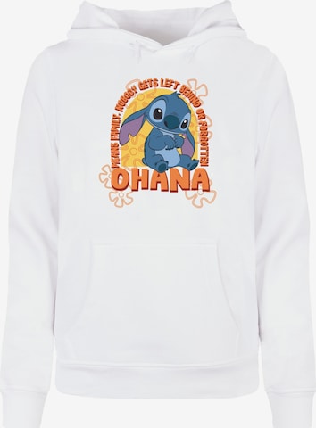 ABSOLUTE CULT Sweatshirt 'Lilo and Stitch - Ohana Orange Flower Dome' in White: front