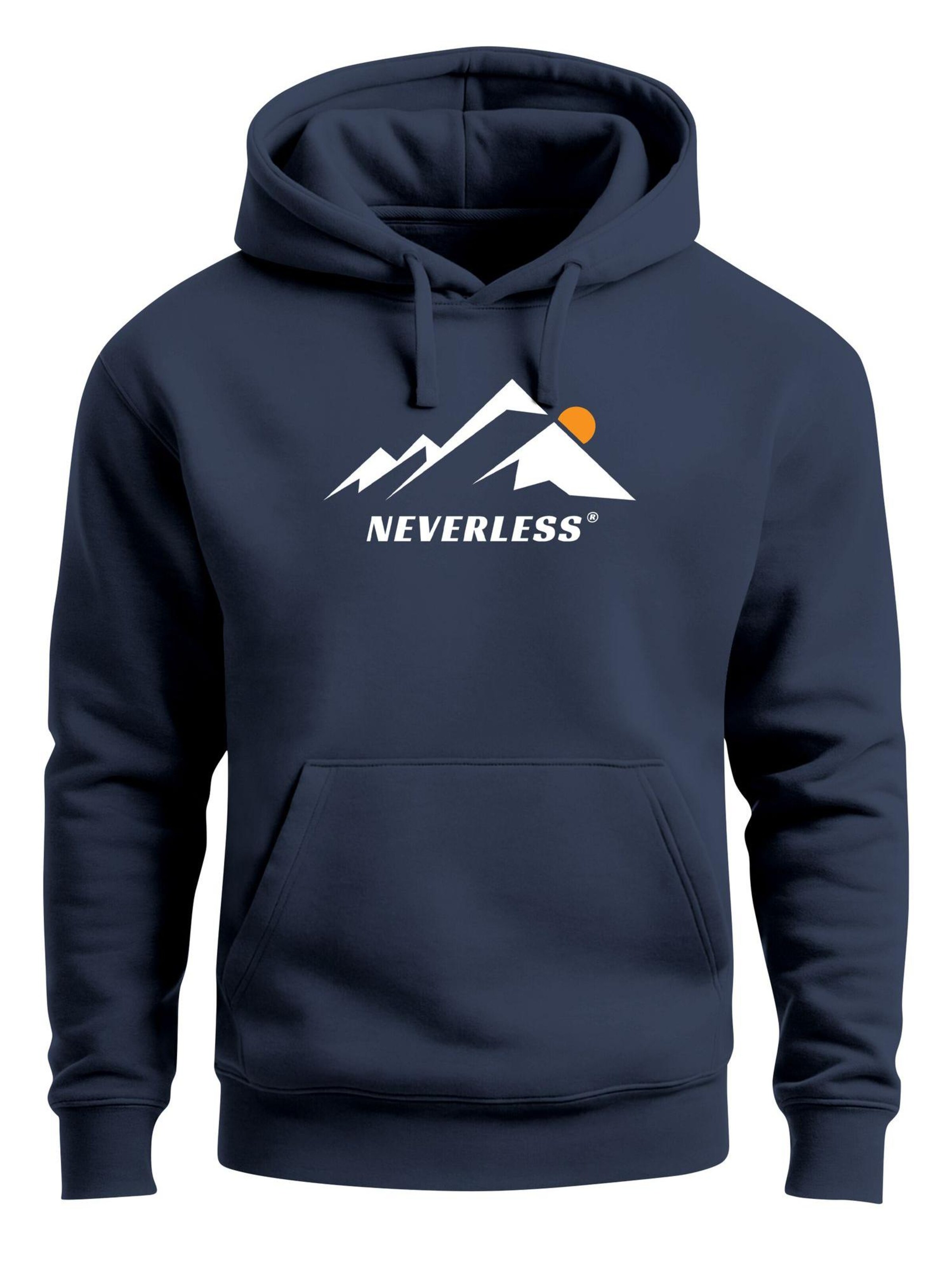 Neverless Sweatshirt 'Minimalistic Mountain'‌‌‌‌‌‌‌‌ in Blau: Vorderseite