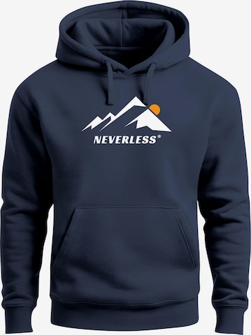 Neverless Sweatshirt 'Minimalistic Mountain' in Blau: Vorderseite