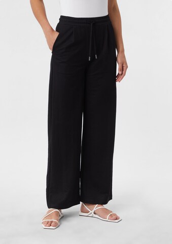 comma casual identity Wide Leg Hose in Schwarz: Vorderseite
