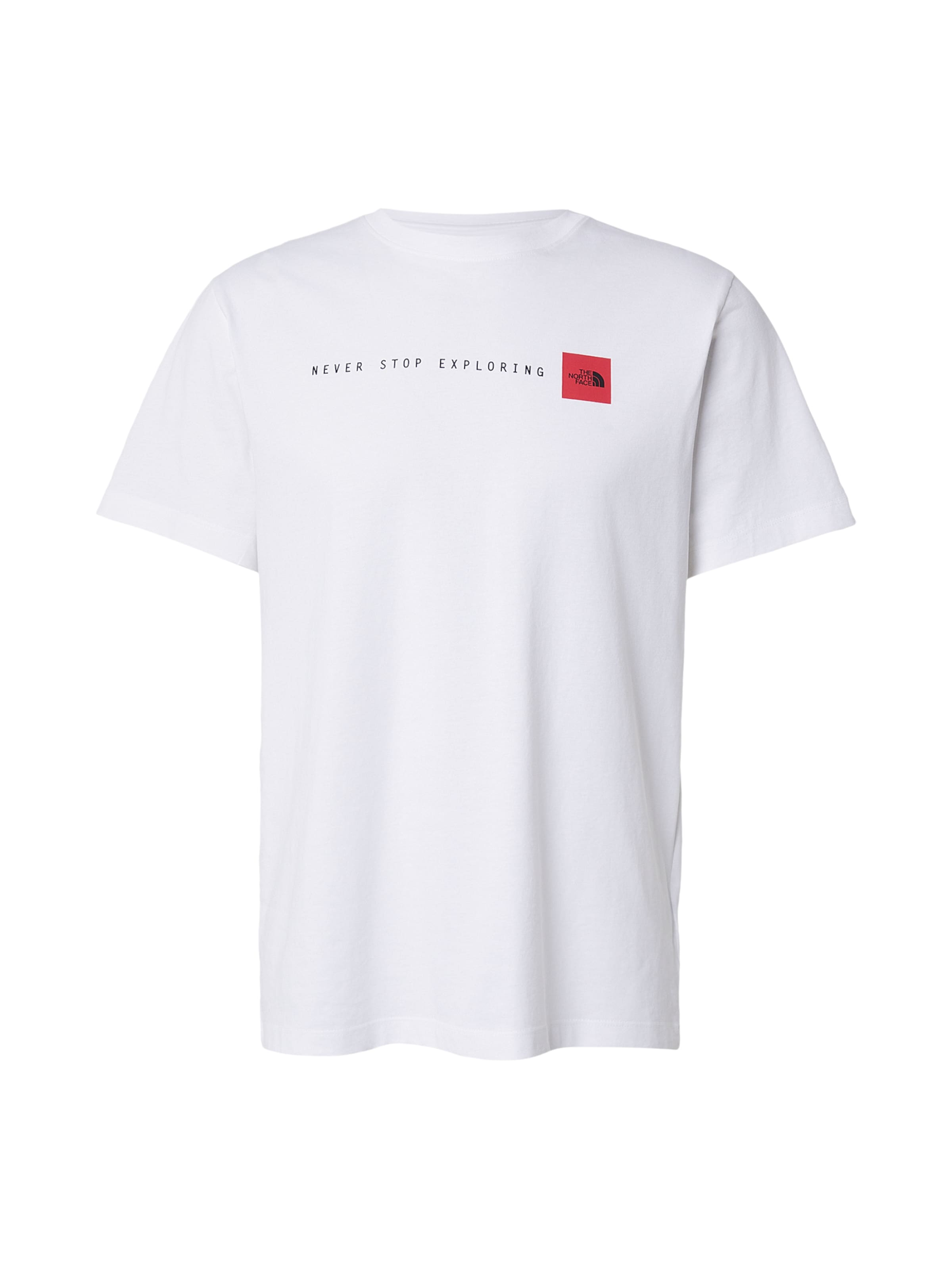 THE NORTH FACE Paita 'NEVER STOP EXPLORING' värissä valkoinen: etupuoli