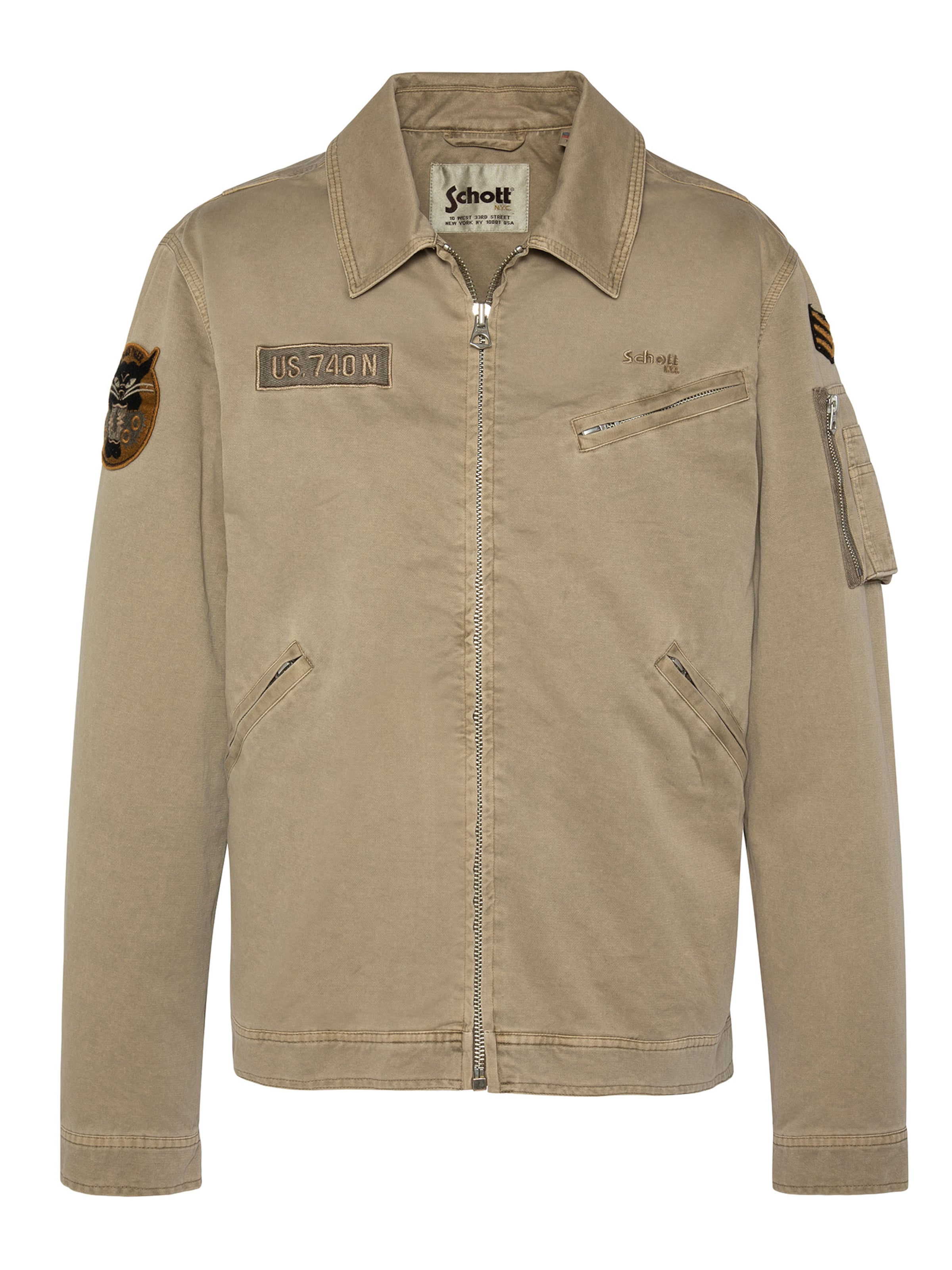 Manteau mi-saison Schott NYC en marron : devant