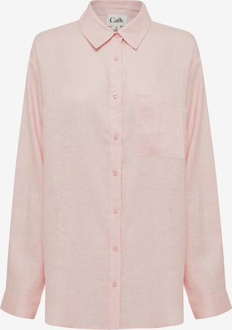 Calli Blouse 'LINEN BF' in Roze: voorkant