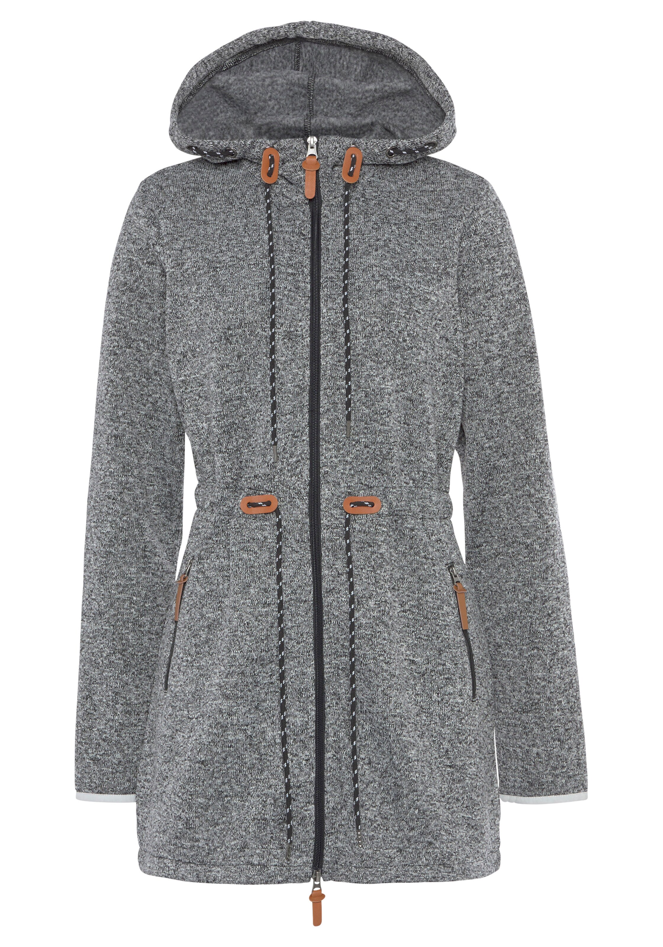 LASCANA Fleece Jacket in Grey: front