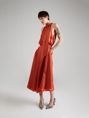 Robe de cocktail SWING en orange : devant