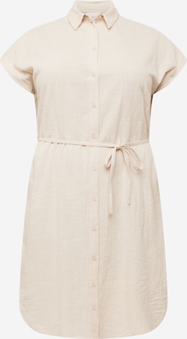 ONLY Carmakoma - Vestido camisero 'TIZANA' en beige: frente