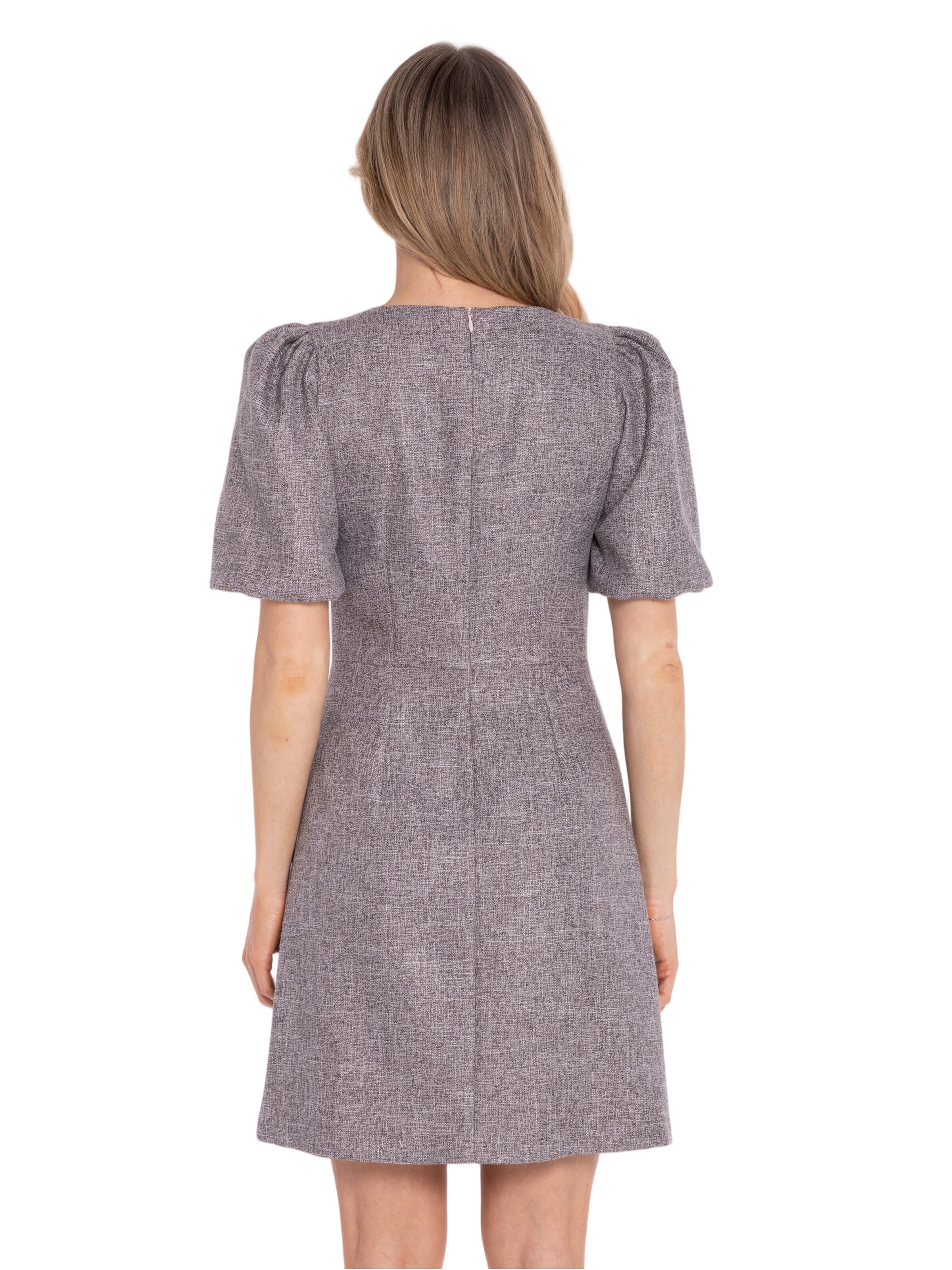Rochie 'Sukienka mini z bufiastymi rękawami' de la Stylove pe gri