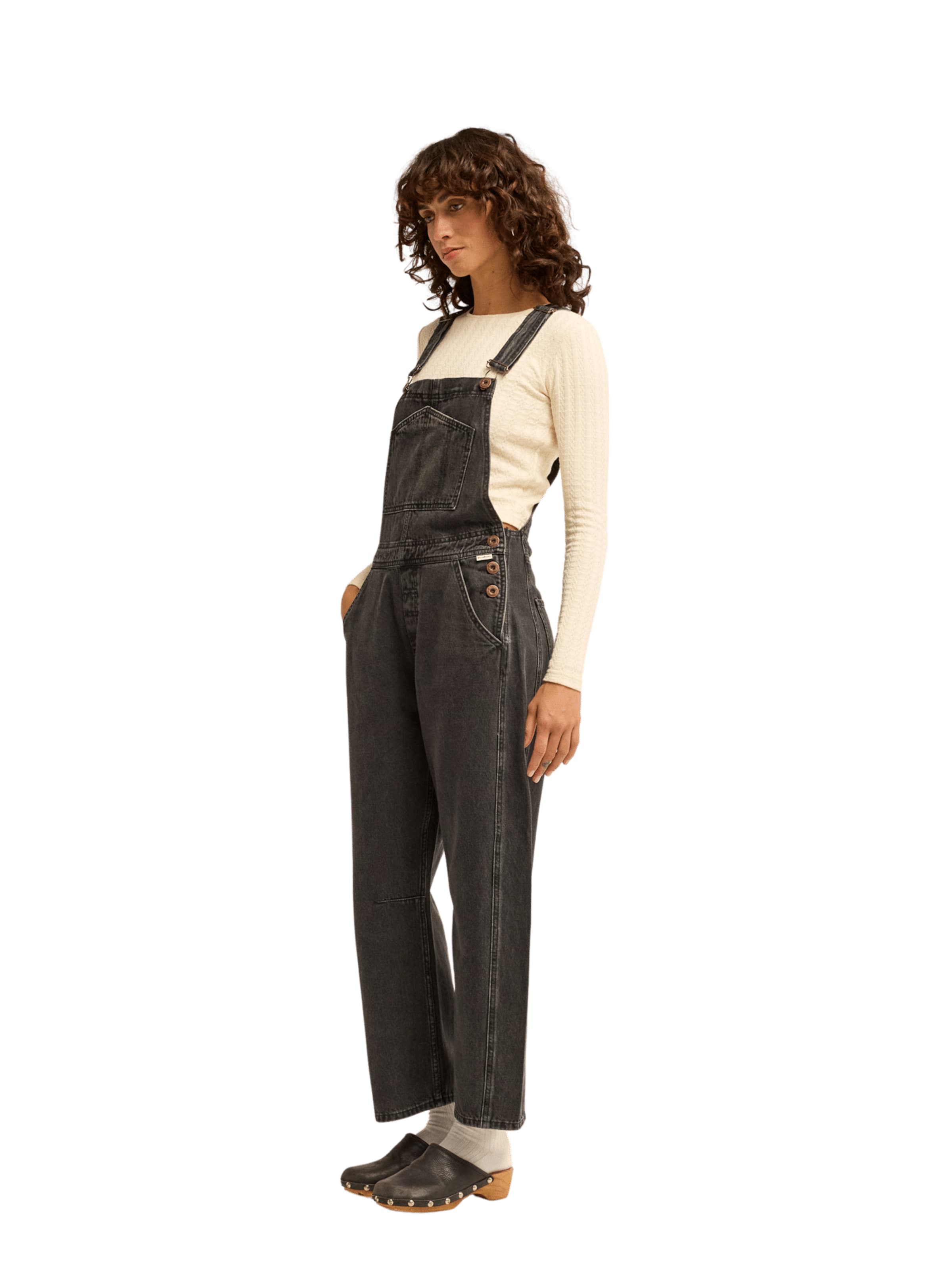 BILLABONG Loosefit Latzjeans in Schwarz