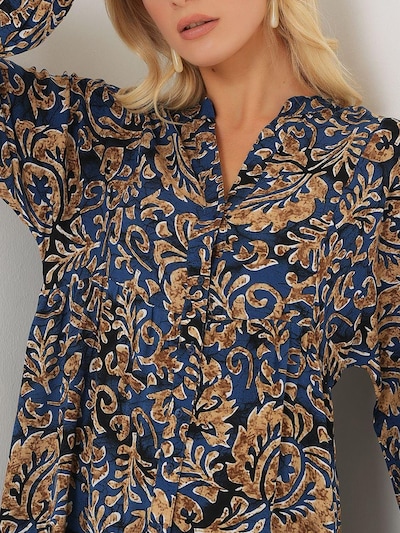 Bigdart Robe-chemise en beige / marine / marron, Vue avec produit