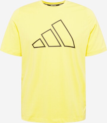 Maglia funzionale 'Train Icons 3-Bar' di ADIDAS PERFORMANCE in giallo: frontale