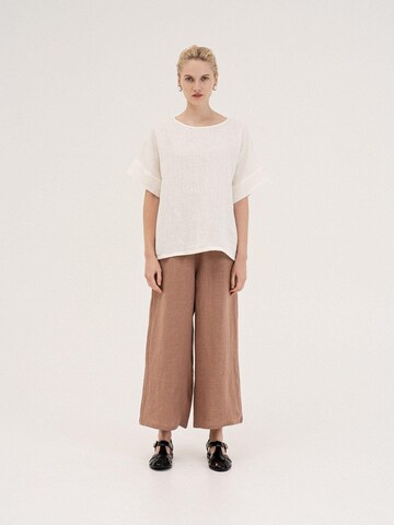 AmourLinen - Pierna ancha Pantalón 'Tokyo' en marrón