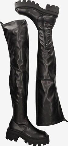 BUFFALO Over the Knee Boots in Black