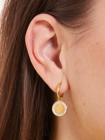 Boucles d'oreilles Lucardi en or : devant