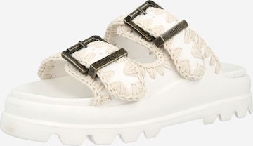 MOU - Sapato aberto em branco: frente