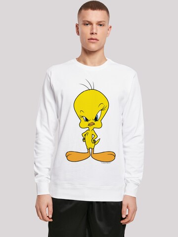 Sweat-shirt 'Looney Tunes ' F4NT4STIC en blanc : devant