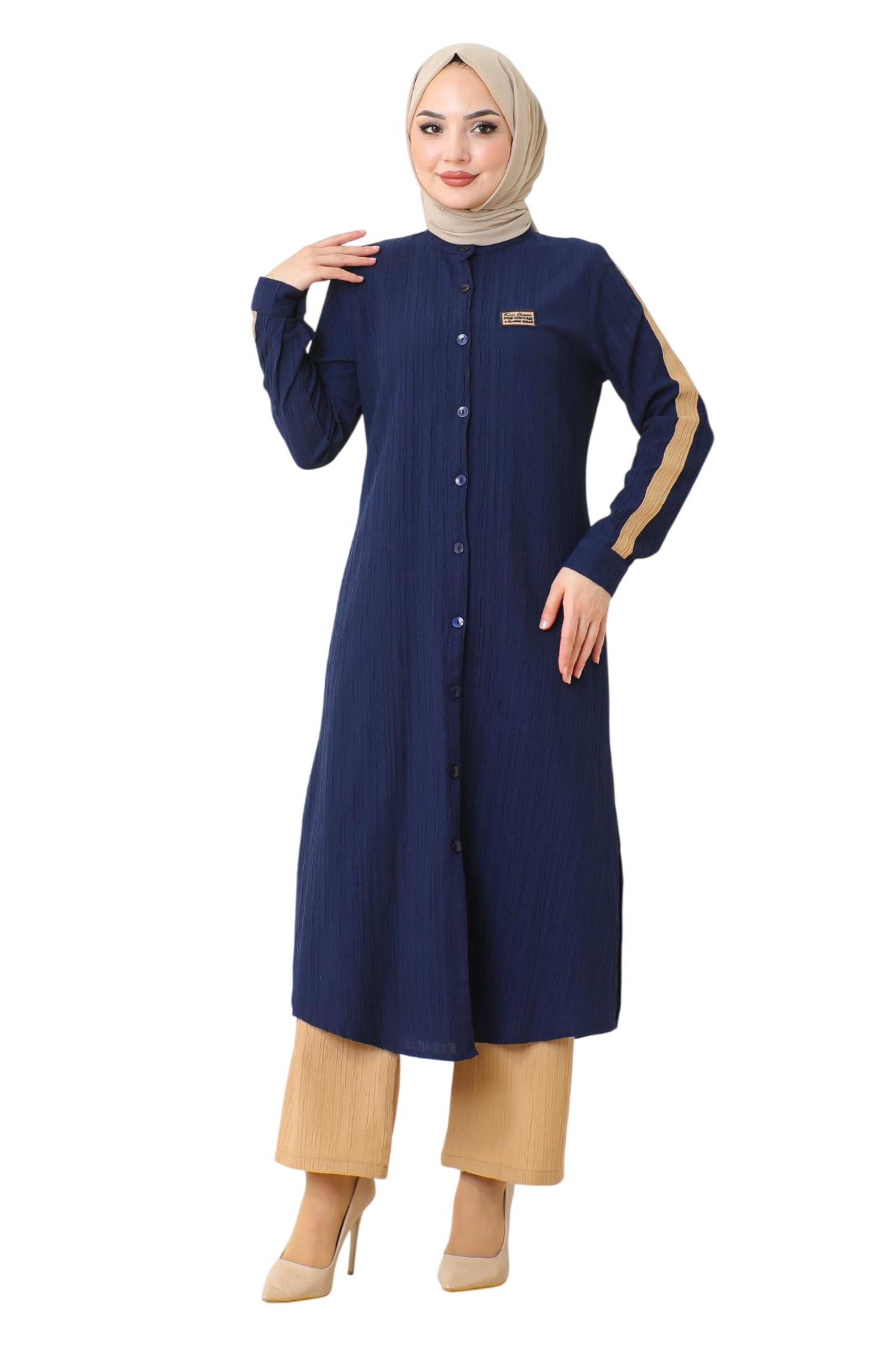 MODAMIHRAM Broekpak in Beige: voorkant