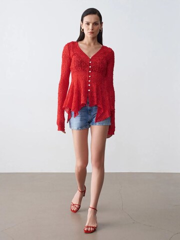 Dilvin Knit cardigan in Red