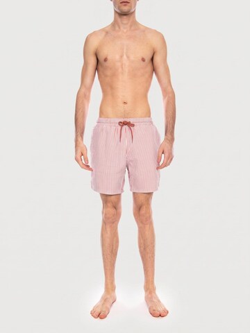 FARAH Badeshorts 'Colbert Seersucker Swim Coral Reef' i pink