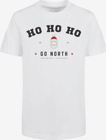 F4NT4STIC Shirt 'Ho Ho Ho Santa Claus Weihnachten' in Wit: voorkant